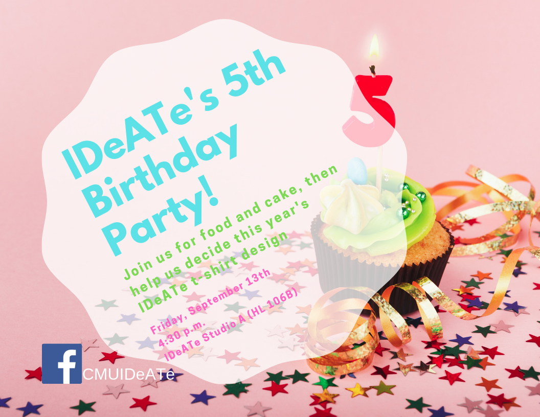 Invite to IDeATe's 5th Birthday Party